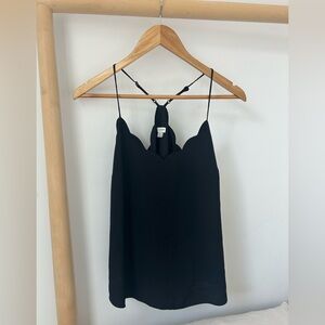 J. Crew Black Scallop-Edge Tank Top